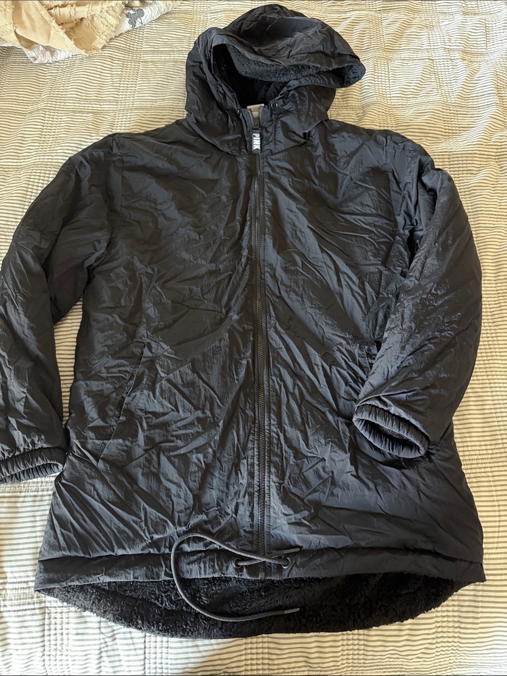 Black Hooded PINK Jacket